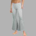 thumbnail image 2 of Audhol Flare Yoga Pants for Women, Ladies Solid Color High Waist Slim Fit Casual Flared Pants Trousers Bell Bottom Leggings for Women Grey XS, 2 of 8