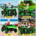 thumbnail image 5 of 24V 2-Seater Ride-On Dump Truck for Kids with Remote Control, Electric Construction Vehicle with Motorized Dump Bed, Shovel, Music, LED Lights, 2WD/4WD, All-Terrain Wheels, Green, 5 of 6