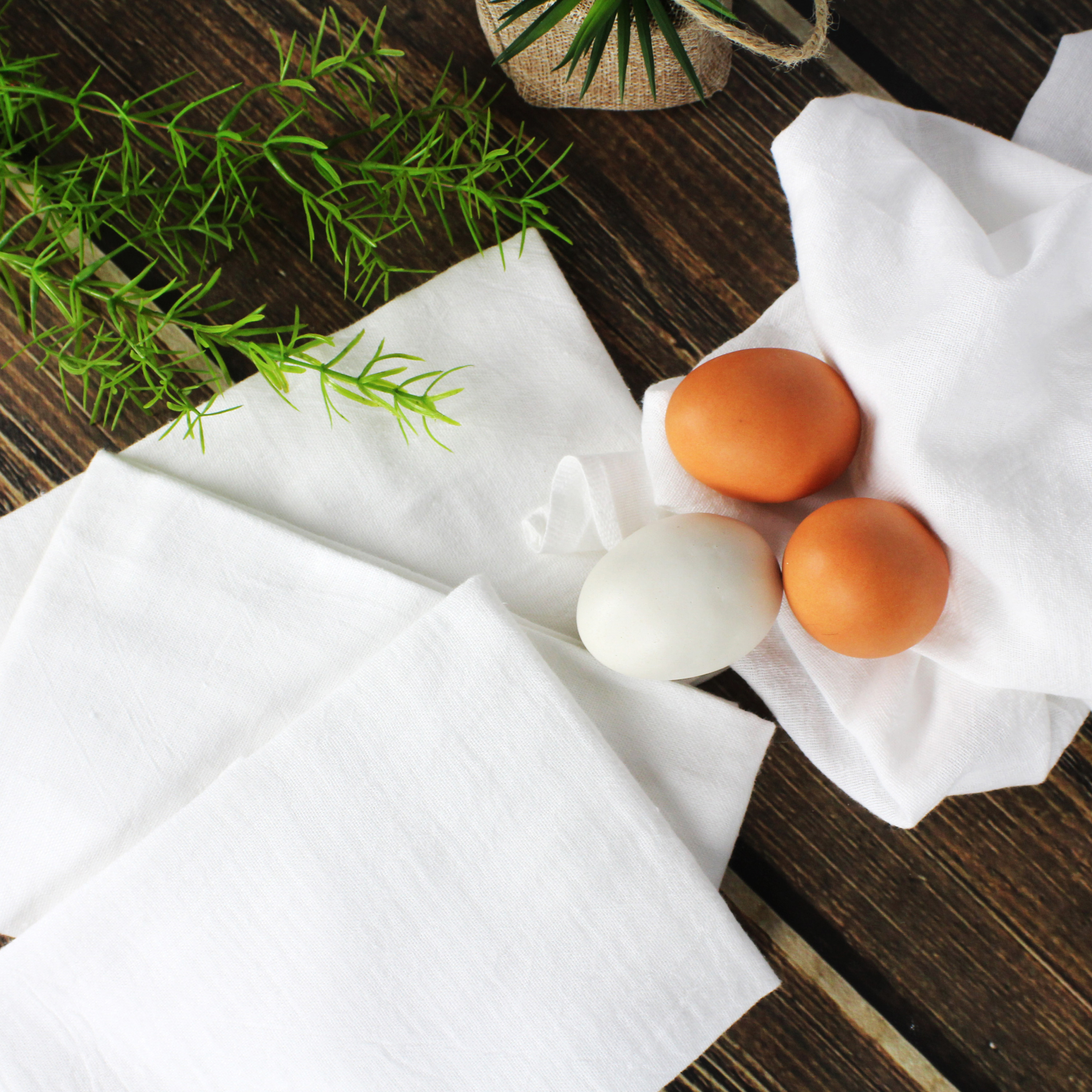 Mainstays 10-Piece Flour Sack Kitchen Towel Set, White - image 3 of 12