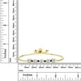thumbnail image 2 of Gem Stone King 3.24 Ct Round White Topaz Blue Sapphire 18K Yellow Gold Plated Silver Tennis Bracelet for Women, 2 of 3