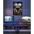 thumbnail image 4 of AVOI Skull Wall Art Couples Skeleton Picture Canvas Print Pink Flowers Poster Gothic Painting Artwork for Living Room Office Bedroom Bathroom Home(Art-4) Unframe: 16x16in, 4 of 5