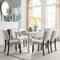 thumbnail image 5 of Leick Home Set of 2 Upholstered Dining Chairs with Wood Base in Blackbean and Heather Gray, 5 of 21