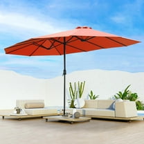 15ft Umbrella Outdoor Patio - Double-Sided Large Market Rectangle Umbrellas with Crank Handle for Patio Garden Yard Pool (No Base)