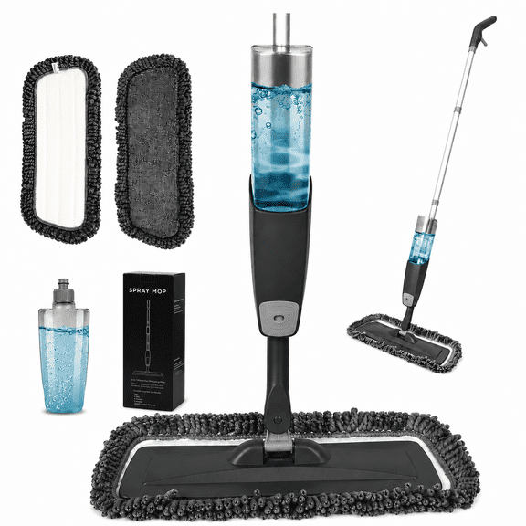 Generic Spray Mop with Refillable Water Tank and Microfiber Pads, Wet & Dry Floor Cleaner for Hardwood, Tile, and Laminate