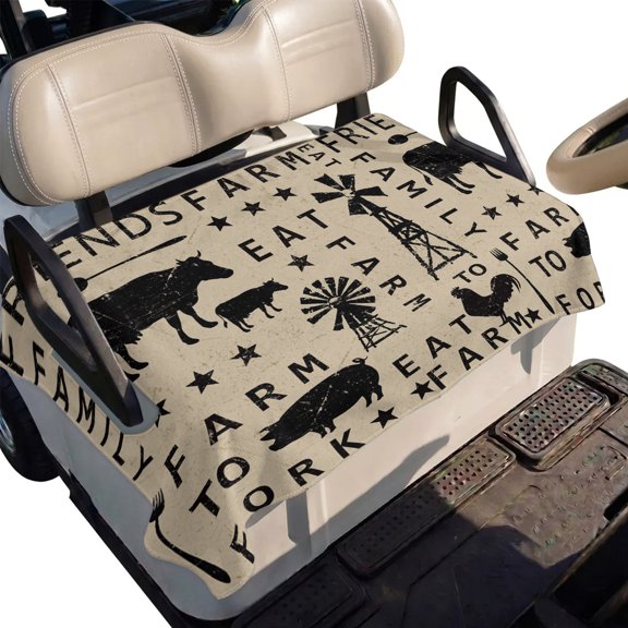 Golf Cart Seat Cover Farmhouse Animal Club Car Golf Cart Seat Covers Soft Absorbent Golfcart Towel Blanket Barn Cow Pig Chicken Golf Seat Covers for Cart Decor Fits 2 & 4 Passenger 51"x31"