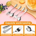thumbnail image 3 of 12Pcs Stainless Steel Toddler Silverware Set Comfortable Grip Kid Utensil Set Ergonomic Children Silverware Set for Party, 3 of 9