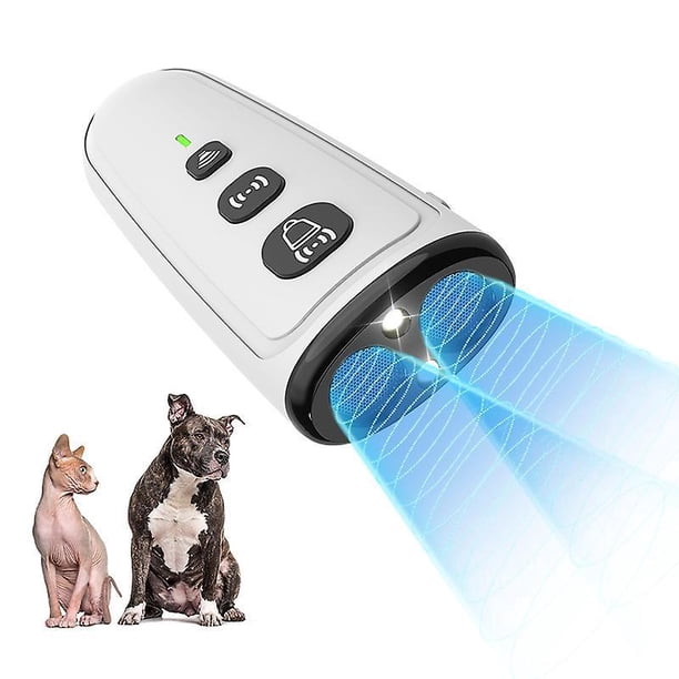 Dispositivo de control de ladridos para perros Dispositivo antiladridos Dispositivo ultrasónico para disuadir los ladridos de perros con modos de entrenamiento/disuasión Silbato para perros