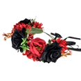 thumbnail image 4 of Vividsun Jour des Morts Serre-Tête Fleur Couronne de Rose (Rouge Noir), 4 of 4