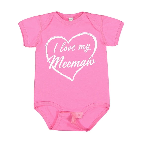 Inktastic I Love My Meemaw in White Chalk Heart Boys or Girls Baby Bodysuit