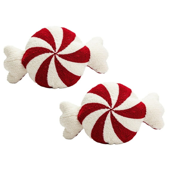 2Pack Christmas Pillows Christmas Candy Throw Pillows Crutch Pillow Christmas Decorations Cute Fluffy Plush Pillows Winter Home Decor Couch Cushions Living Room Bedroom Sofa Pillow Case Home Decor