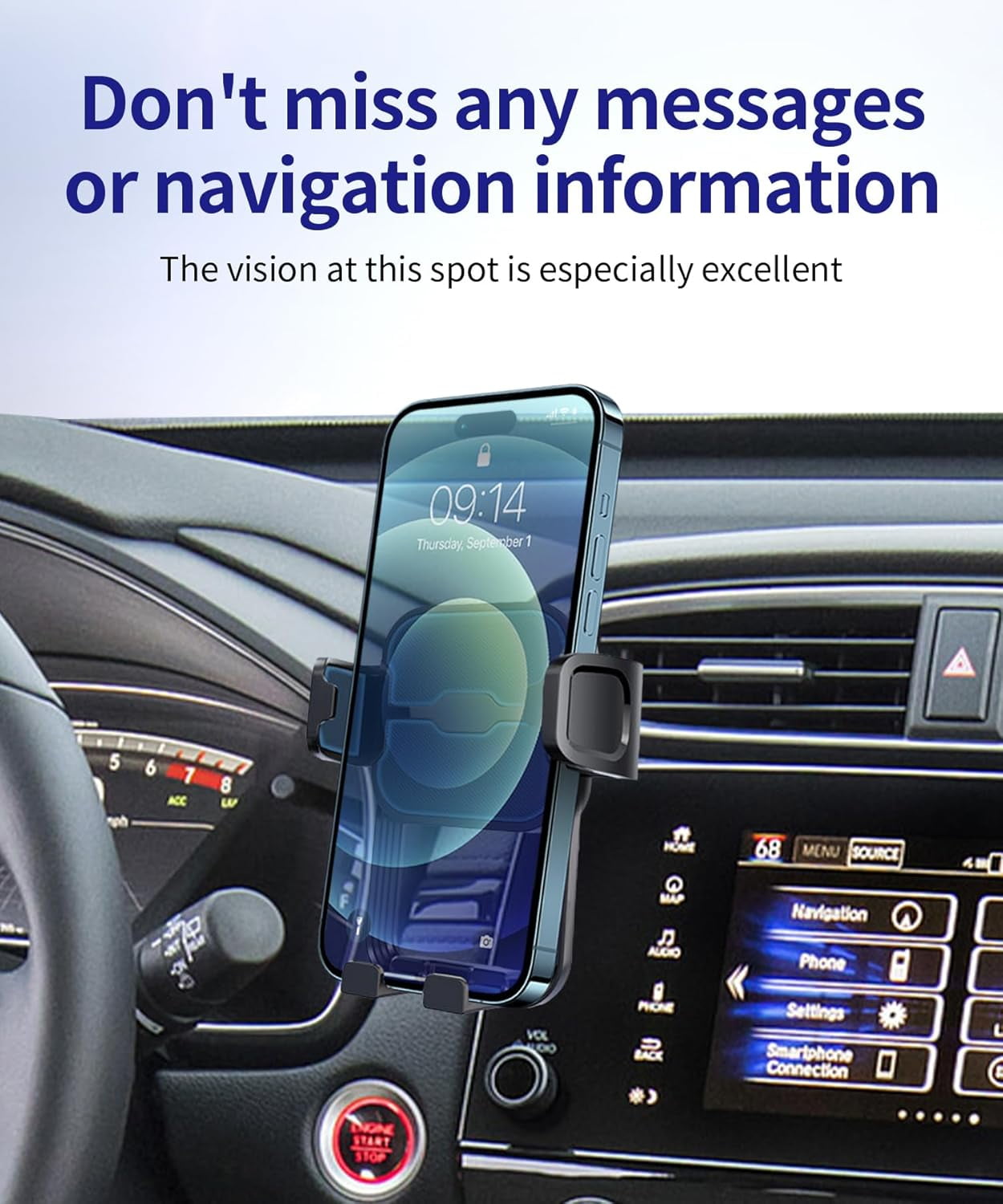 Car Phone Holder for 2017-2022 Honda CR-V / 2020-2022 CRV Hybrid Auto Accessories Navigation Bracket Interior Decoration Mobile Cell Phone Mount, 360° Rotation