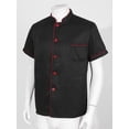 thumbnail image 4 of Kaerm Unisex Chef Jacket Coat Short Sleeve Men Women Kitchen Hotel Work Restaurant Cook Uniform Black L, 4 of 7