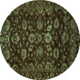 thumbnail image 1 of Ahgly Company Machine Washable Indoor Round Oriental Turquoise Blue Traditional Area Rugs, 3' Round, 1 of 4