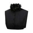 thumbnail image 4 of Corbatas desmontables, cuello simulado, elegante cuello con volantes, media camisa, blusa, corbatas es, corbatas falsas para suéter, camiseta, Negro, 4 of 8