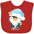 thumbnail image 3 of Inktastic Cute Christmas Penguin in Blue Hat Boys or Girls Baby Bib, 3 of 4