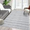 thumbnail image 2 of Yesfashion Carpets Area Rugs Washable 8'*10' Moroccan Bohemian Rug Indoor Geometric Floor Carpet Farmhouse Non Slip Low Pile Rug Bedroom,Gray Light grey 8*10ft, 2 of 7