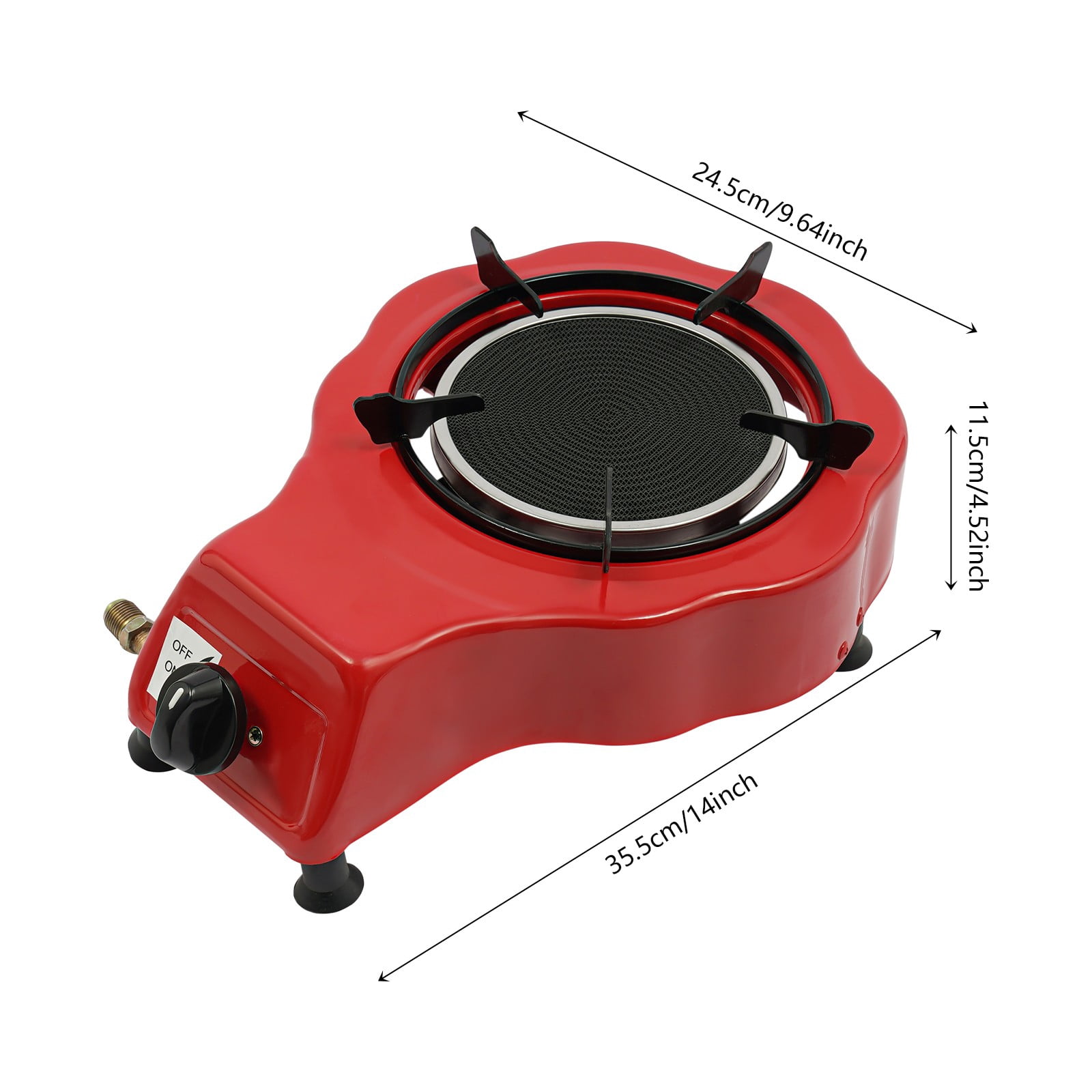 ToppiJoy Portable Stove Burner, Gas Stove, 2750Pa Gas Pressure Round Burner for Patio Outdoor Camping BBQ 14*9.64*4.52in