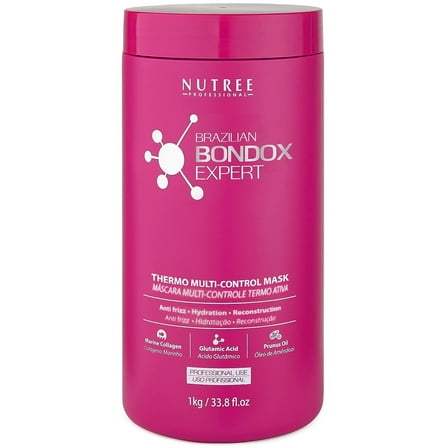 Nutree Brazilian Bondox Frizz Control Hair Mask with Marine Collagen & Almond Oil, 33.8 oz