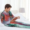 thumbnail image 6 of Naloa Colorful Abstract Waves Men’s Pajamas Set - Long Sleeve Button Down Sleep Shirt and Pajama Bottoms Sleepwear Set-Medium, 6 of 7