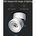 thumbnail image 4 of Foco LED Interior de 12W, Luz de Techo Ajustable 360° Giratoria e Iluminación de Superficie COB LED 10x10cm/Lámpara de Pared de Aluminio (Blanco-3000K), 4 of 5
