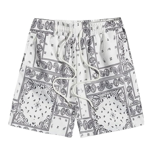 Men's Beach Casual Loose Fit 3D Digital Print Swim Board Shorts Surf Trunks with Pockets