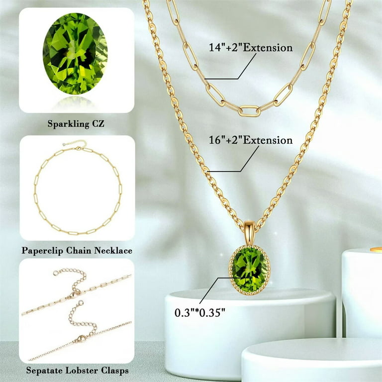 TINGN Layered Necklaces for Women 14K Gold Plated Layered Necklaces  Paperclip Chain Necklace 