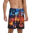 thumbnail image 2 of Xecao Magical Stained Glass Castle Print Men's Sleepwear Shorts Pajama Bottom Lounge Short ,Nightwear with Convenient Pockets for Relaxed Home Wear-3X-Large, 2 of 6