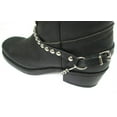 thumbnail image 3 of Biker Boots Boot Chains Black Leather with Round Silver Studs, 3 of 6