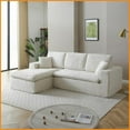 thumbnail image 7 of 102" Modern L-Shape Corduroy Sectional Sofa - Cloud Comfort Living Room Couch, No Assembly Required, Beige, 7 of 7
