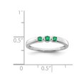 thumbnail image 2 of 1/10 Carat (ctw) Three-Stone Emerald Ring in Sterling Silver, 2 of 4