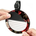 thumbnail image 2 of Rose 2Pcs PU Leather Round Luggage Tags with Privacy Cover and Name ID Tag for Suitcase, Handbags, Backpacks, School Bags, 2 of 6