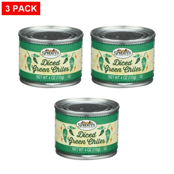 Sprouts Diced Green Chiles 4 oz (Pack of 3)
