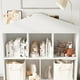 thumbnail image 4 of Estantería infantil blanca de madera con 5 compartimentos y techo - Organizador moderno para libros y juguetes - Perfecta para habitaciones infantiles, aulas y salas de juegos - Color blanco, 4 of 8