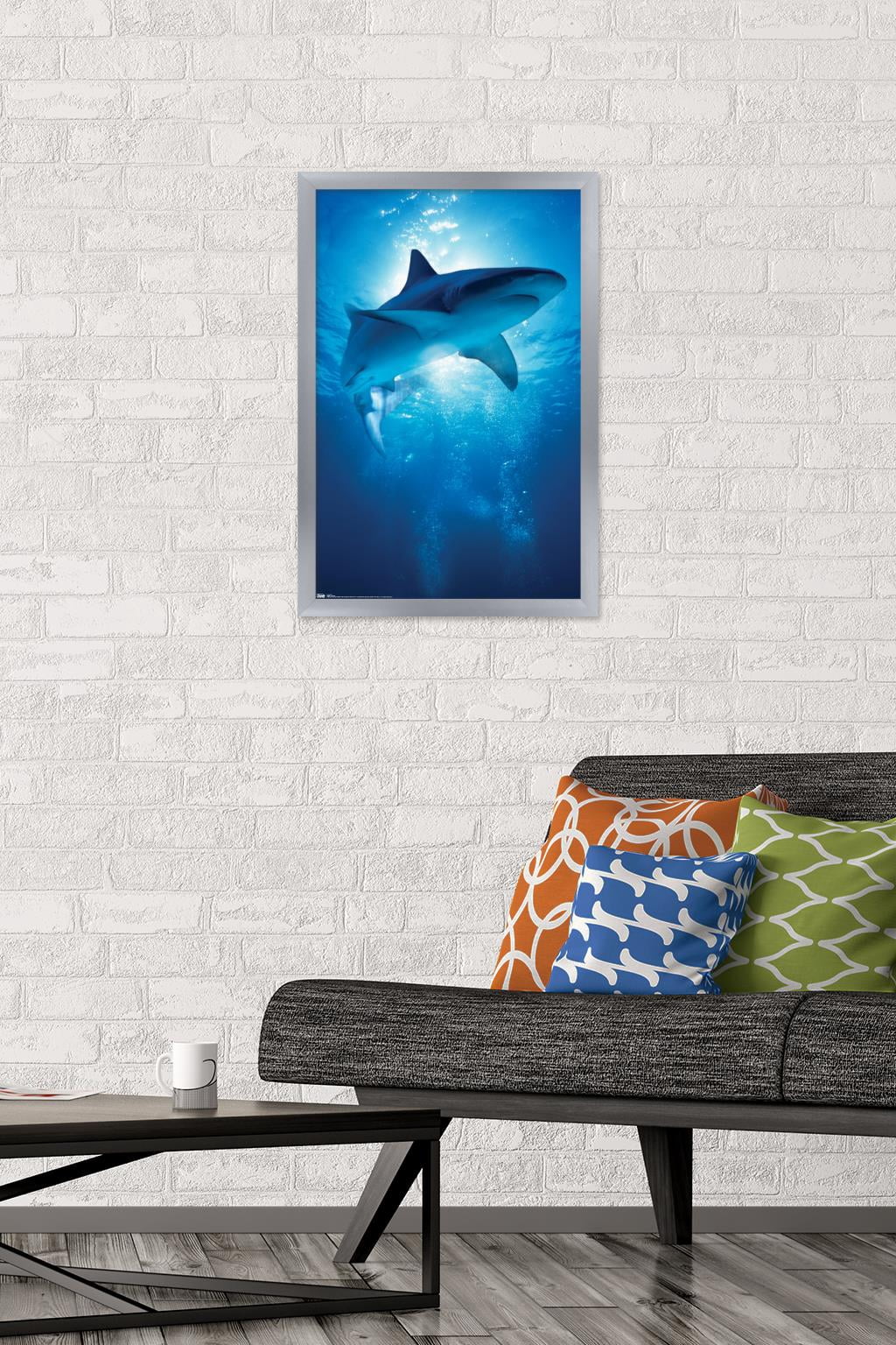 Shark - Depths Wall Poster, 14.725" x 22.375", Framed