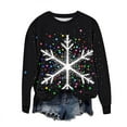 thumbnail image 5 of Xdegoge Christmas Sweatshirt for Women Long Sleeve Snowflake Printed Pullover Tops Crewneck Drop Shoulder Funny Shirts 2025 Winter Festiva Casual T-Shirts Family Party Fashion Blouse, 5 of 6