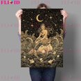 thumbnail image 1 of Póster Artístico Retro de bruja y Luna, cuadro sobre lienzo para pared, decoración para sala de estar sin marco, 1 of 4