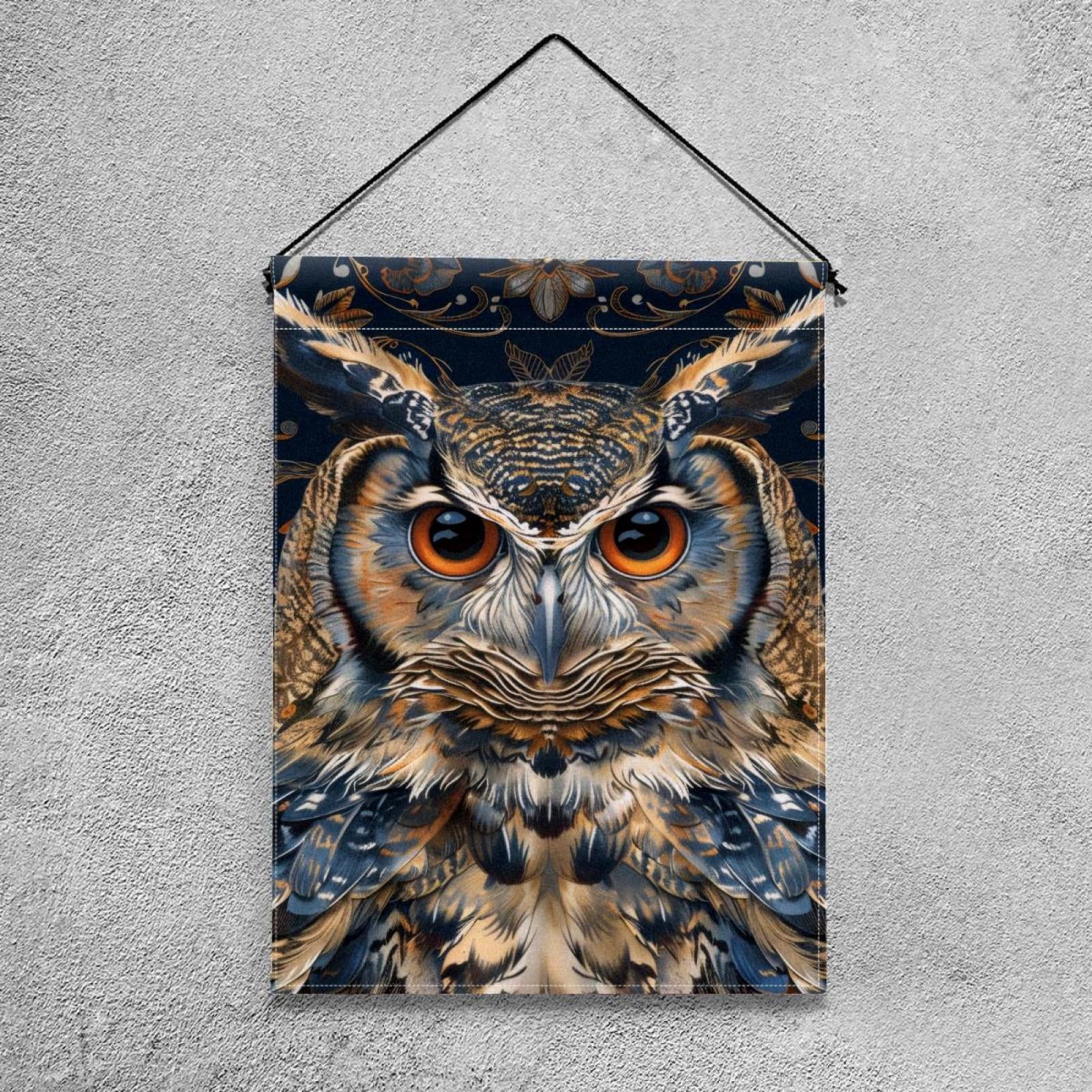 Welcome Aesthetic Owl Art Pattern Garden Flag, Vertical Double Sided Small House Flag, Yard Farmhouse Outdoor Deck Veranda Lawn Decor 28x40 Inch