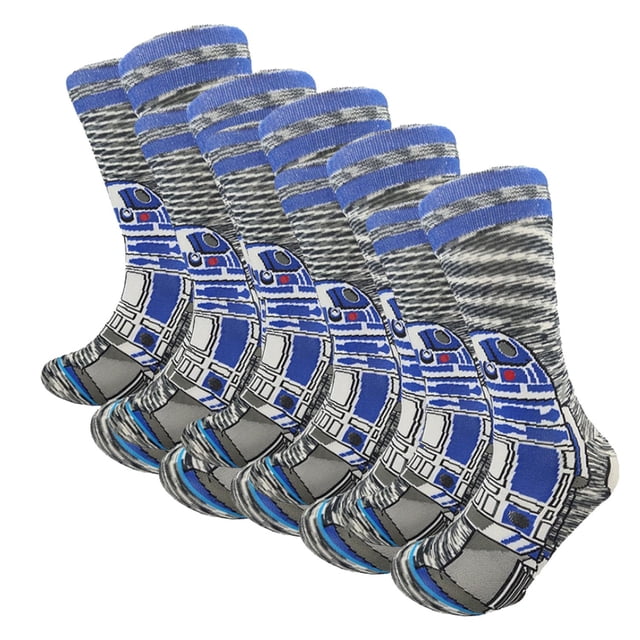 Medias Largas Modernas SockStarWar08 5 Pares 6.5-10.5US R2D2 Calcetines Tubo Medio Algodón.