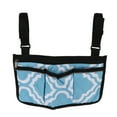 thumbnail image 3 of Wheelchair Side Bag, Wheelchair Armrest Pouch Convenient Polyester Pongee  For Travel Blue Pattern, 3 of 8