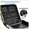 thumbnail image 4 of Zipper Binder with Shoulder Strap 2 inch 3 Ring Waterproof File Folder Organizer Bag 500 Sheet Cartoon Candy Pattern, 4 of 8