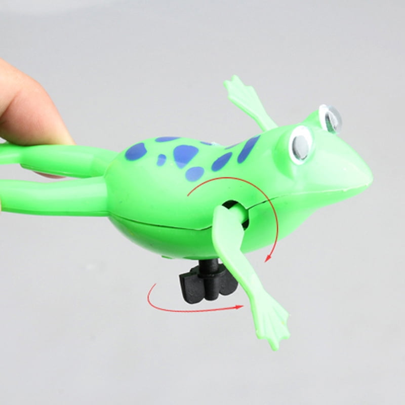 Frog Bathroom Toy Wind Clockwork Up Plastic Swimming Frog Bath Toy for Kids Baby 