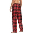 thumbnail image 6 of Top-kevin Black Red Plaid Heart Pajama Pants Mens Lounge Pants Super Soft Men Pajama Bottoms with Pockets Drawstring, 6 of 14