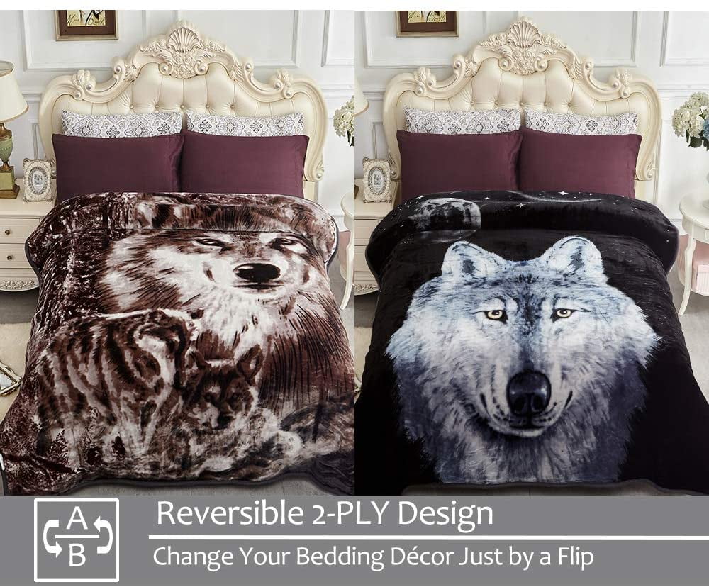 Soft Warm Fleece Bed Blanket Reversible, Blanket For Queen Size Bed