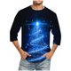 thumbnail image 1 of Camisas de Manga Larga para Hombres Imprimir Casual Cuello Redondo Blusa de Manga Corta, Camisas de Lino para Hombres, 1 of 1