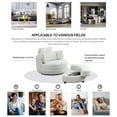 thumbnail image 7 of Triple Tree Modern Fabric Solid Print Swivel Barrel Accent Chair with Moon Storage Ottoman and 4 Pillows, White, 7 of 7