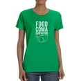 thumbnail image 2 of Food Coma Survivor Turkey Women Kelly Green T-Shirt, Female XX-Large, 2 of 4