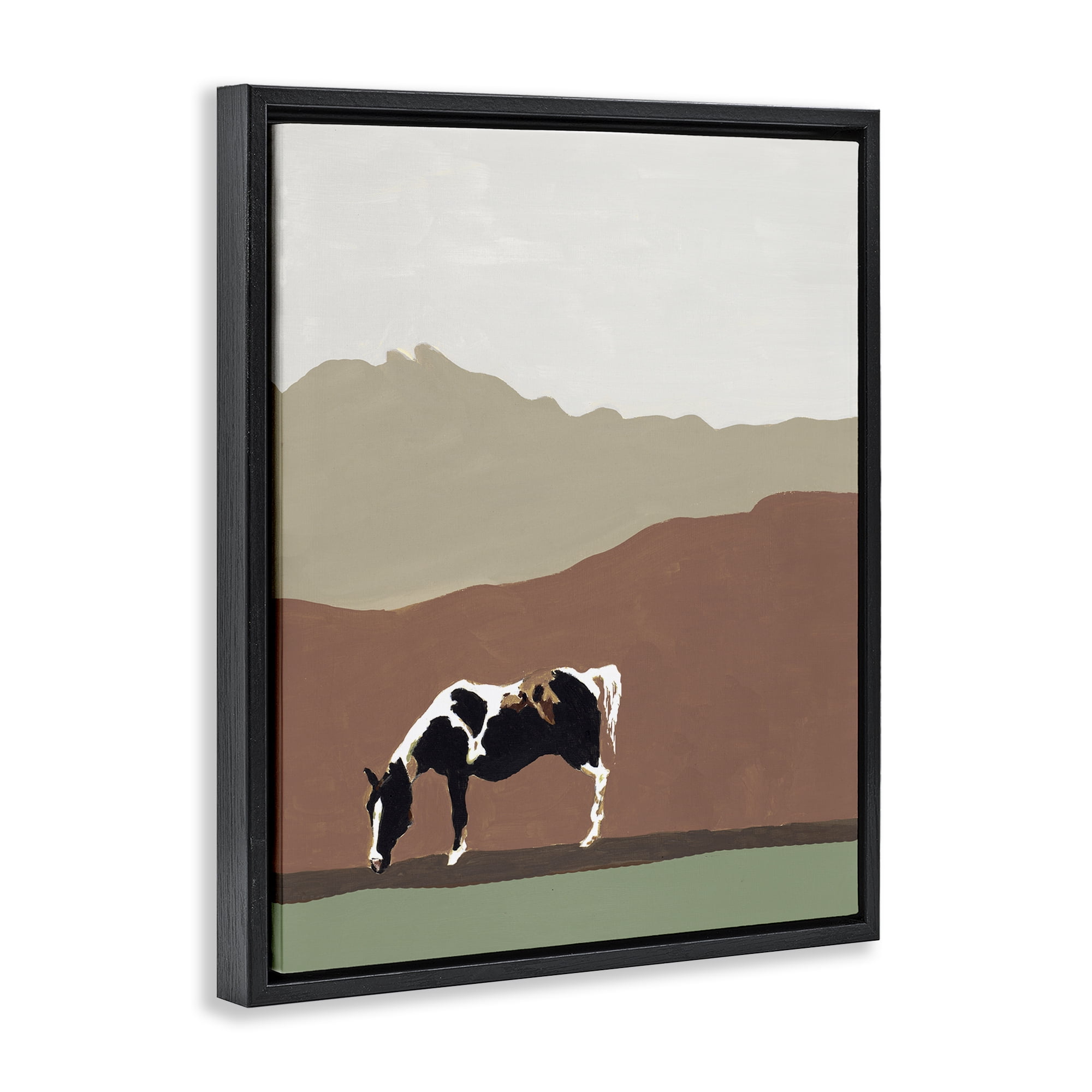 Stupell Industries Modern Mountains Horse Black Framed Floater Canvas Wall Art, design by Patricia Pinto