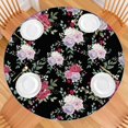 thumbnail image 2 of Pioneer Flower Floral Print Pattern Round Fitted Tablecloth with Elastic Edge,Dining Table Cover Waterproof,Outdoor Round Tablecloth for Camping,Dining,Indoor and Outdoor, 2 of 7