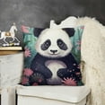 thumbnail image 2 of Panda Cushion Case Cute Panda Throw Pillow Covers for Boys Girls Cartoon Decorative Pillowcase Flower Pattern Home Decor, 2 of 5