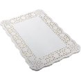 thumbnail image 1 of 150 piezas de tapetes de papel rectangulares de encaje blanco, almohadillas para envolver pasteles, decoración de vajilla de boda (10,5 x 14,5 pulgadas), 1 of 5